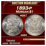 1893-p Morgan Dollar $1 ms64 SEGS