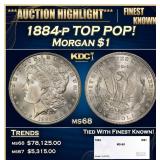1880-cc Morgan Dollar Toned Near Top Pop $1 ms67+