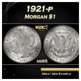 1921-p Morgan Dollar $1 Grades ms65