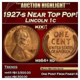 1927-s Lincoln Cent Near Top Pop! 1c ms64+ rd SEGS