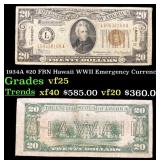 1934A $20 FRN Hawaii WWII Emergency Currency Grade