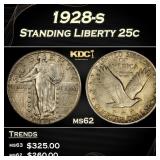 1928-s Standing Liberty Quarter 25c Grades ms62
