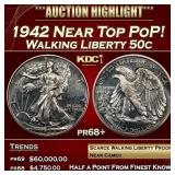 1942 Proof Walking Liberty Half Dollar Near Top Po