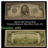 1934A $50 Green Seal Federal Reserve Note New York