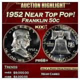 1952 Proof Franklin Half Dollar Near Top Pop! 50c