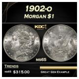 1902-o Morgan Dollar $1 Grades ms65