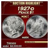 1927-d Peace Dollar $1 ms64 SEGS