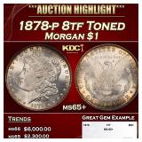1878-p 8tf Morgan Dollar Toned $1 ms65+ SEGS