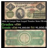 1862 $2 Large Size Legal Tender Note Grades vf, ve