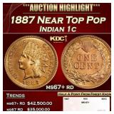 1887 Indian Cent Near Top Pop 1c ms67+ rd SEGS