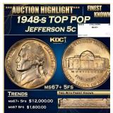 1948-s Jefferson Nickel TOP POP 5c ms67+ 5fs SEGS