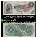 1886 $2 Large Size Silver Certificate General Winf