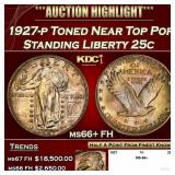 1927-p Standing Liberty Quarter Toned Near Top Pop