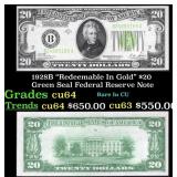1928B $20 Green Seal Federal Reserve Note "Redeema