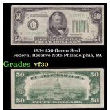 1934 $50 Green Seal Federal Reserve Note Philadelp