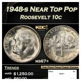 1948-s Roosevelt Dime Near Top Pop 10c ms67+ SEGS