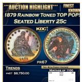 1879 Proof Seated Liberty Quarter Rainbow Toned TO