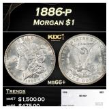 1886-p Morgan Dollar $1 ms66+ SEGS