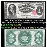 1891 $1 large size Silver Certificate Martha Washi