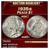 1935-s Peace Dollar $1 ms65+ SEGS