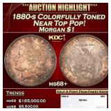 1880-s Morgan Dollar Colorfully Toned Near Top Pop