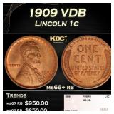 1909 VDB Lincoln Cent 1c ms66+ rb SEGS