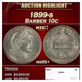 1899-s Barber Dime 10c ms65+ SEGS