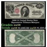 1880 $1 United States Note Grades Choice AU/BU Sli