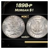 1898-p Morgan Dollar $1 Grades ms62+