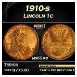 1910-s Lincoln Cent 1c Grades ms65 rd