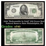 1928 $50 Green Seal Federal Reserve Note "Redeemab