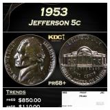 1953 Proof Jefferson Nickel 5c pr68+ SEGS