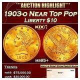 1903-o Gold Liberty Eagle Near Top Pop $10 ms65+ S