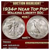 1934-p Walking Liberty Half Dollar Near Top Pop 50