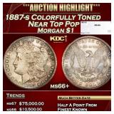 1887-s Morgan Dollar Colorfully Toned Near Top Pop
