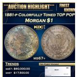 1881-p Morgan Dollar Colorfully Toned TOP POP! $1
