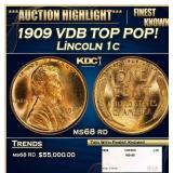 1909 VDB Lincoln Cent TOP POP! 1c ms68 rd SEGS