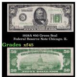 1928A $50 Green Seal Federal Reserve Note Chicago.