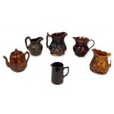 6 Pieces of Bennington Brown Pottery