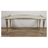 Louis XVI Style Silver Tone Cocktail Table