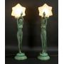 After Chiparus Pair of Starfish Dancer Lamps