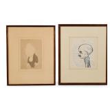 Max Beerbohm 2 Works Pen & Ink, Letter