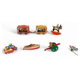 7 Vintage Tin Litho Toys Gama, Victoria Boat