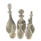 6 Crystal Cruet Bottles Incl. Waterford and Ceska