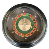 Vintage Tabletop Roulette Wheel & Clay Poker Chips