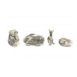 4 Crystal Animals Atlantis, Baccarat, Steuben