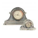 2 Small Waterford Crystal Mantel Clocks
