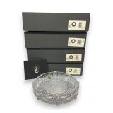 4 Waterford Crystal Holiday Trays