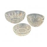 3 Small Waterford Crystal Bowls