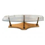 Hollywood Regency Glass Top Coffee Table